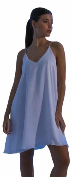 Vestido Suelto Corto Cey Brilloso Tiras Finas Mujer (534)
