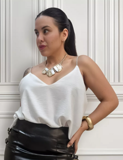 Blusa Musculosa Tiritas Finas Elegante Brillos Mujer (591)
