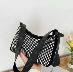 Imagen de Mini Bag Strass Importado Bolso Cartera Brillos Correa Dama (224)