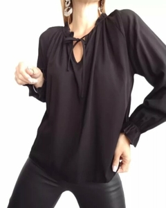 Blusa Cuello Mao Volados Mujer Lisa Varios Colores Y Talles (384) - BAKMOR