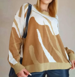 Sweater Tejido Estampado Premium Mujer Elastizado Diseño (604) - tienda online