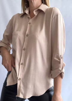 Camisa Lino Manga Larga Lisa Mujer Entallada Premium (470) - comprar online