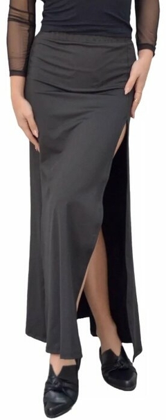 Pollera Larga Tajo Elastizada Bakmor Mujer Adulto Maxi Lycra (489)
