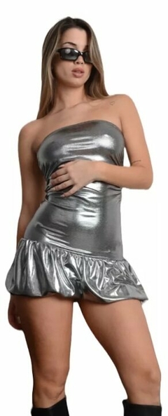 Vestido Corto Straples Globo Ballon Venetian Brilloso Mujer (487) - BAKMOR