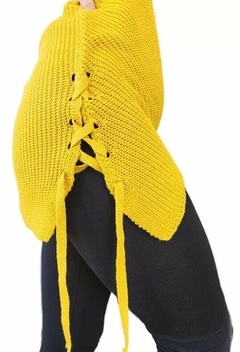 Sweater Largo Hilo Calado Con Tiras Mujer Cuello V Colores (177) - BAKMOR