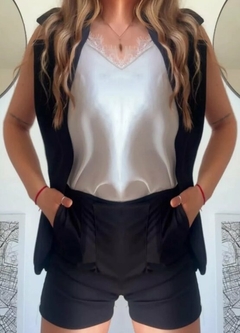 Conjunto Sastrero Verano Creppe Chaleco Y Short Mujer (519)