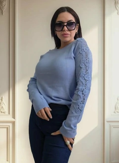 Sweater Importado Bremmer Manga Bordada Strass Brillos Mujer (623) - tienda online
