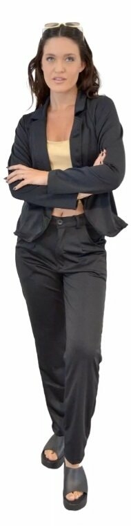 Traje Sastrero Blazer Y Pantalon Vestir Crepe 2 Piezas Mujer (521)