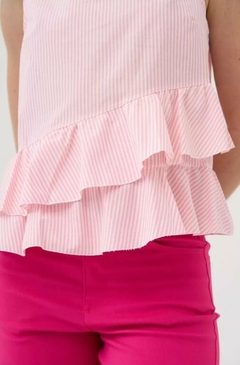 Blusa Musculosa Rayada Volados Mujer Tendencia (524) en internet
