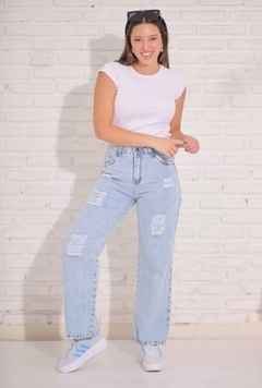 Pantalon Jean Recto Rigido Mujer 36 A 46 Tendencia (585) - tienda online