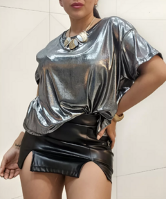 Remeron Foil Elegante Metalizado Mujer Remera Amplia (592) - BAKMOR