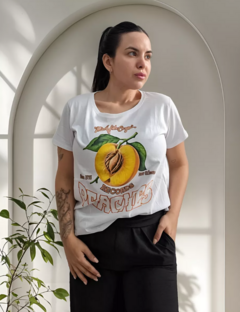 Remera Algodon Estampada Premium Mujer Entallada (600)