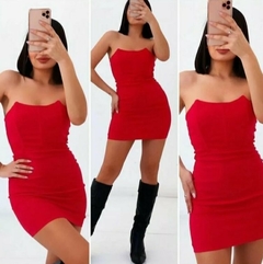 Vestido Corset Corto Bengalina Mujer Elegante Fiesta (321) - comprar online