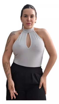 Body Lurex Espalda Descubierta Escote Americano Mujer Brillo (599)