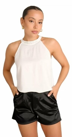 Musculosa Saten Brillos Mujer Corte Americano (463)