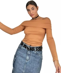 Remera Cuello Bote Hombros Descubiertos Morley Camiseta Dama (381) en internet