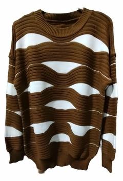 Sweater Hilo Mujer Combinado Tendencia Moda (466)