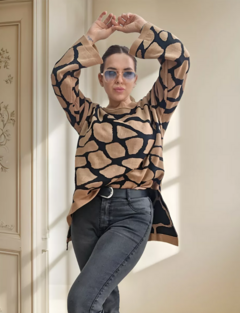 Sweater Amplio Animal Print Premium Mujer Pullover (603) - BAKMOR