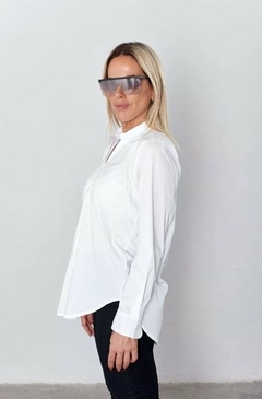 Camisa Basica Uniforme Manga Larga Lisa Mujer Entallada (12) en internet