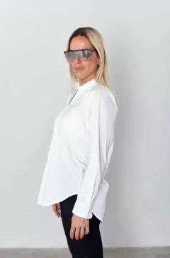 Camisa Basica Uniforme Manga Larga Lisa Mujer Entallada (12) en internet