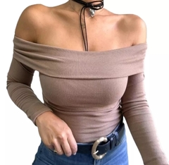 Remera Cuello Bote Hombros Descubiertos Morley Camiseta Dama (381)