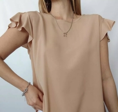 Remera Manga Volados Mujer Varios Talles Y Colores Bakmor (383) en internet