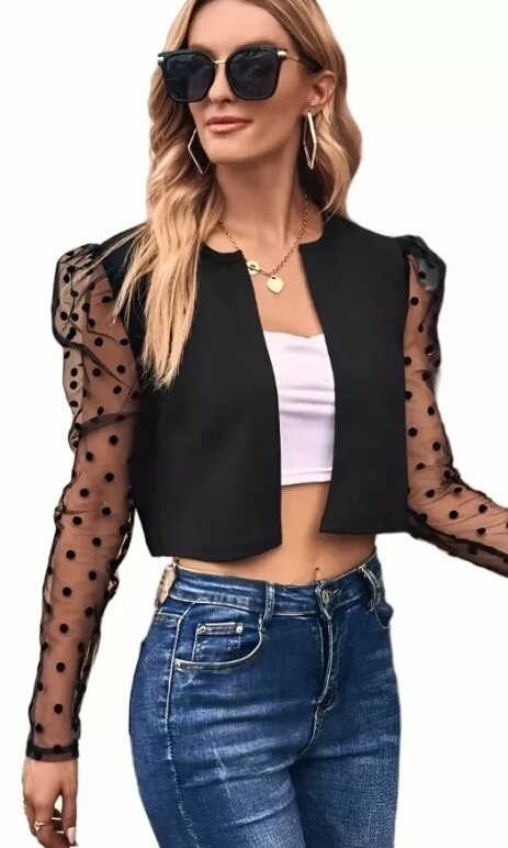 Blazer Chaqueta Corta Manga Princesa Lunares Bengalina Tul (556) thumbnail 2