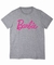 Camiseta Infantil ou Adulta Cinza Logo Barbie 1
