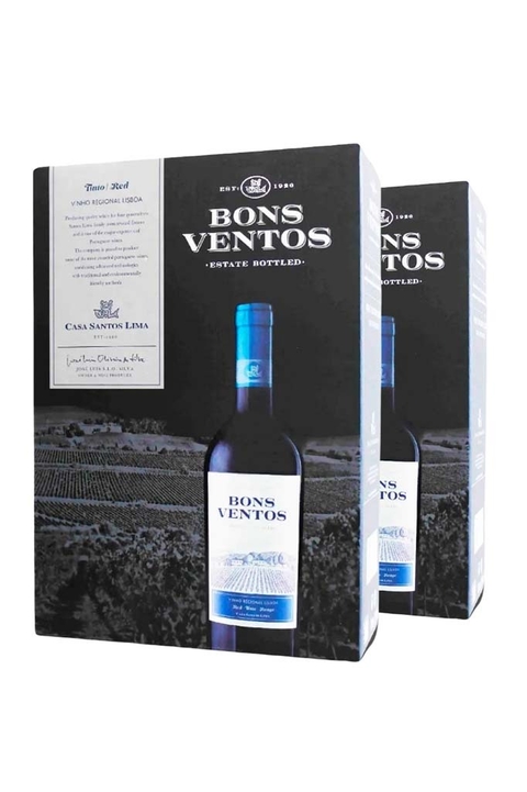 Vinho Português Tinto Kit 2 Bons Ventos Bag In Box 3000ml na internet
