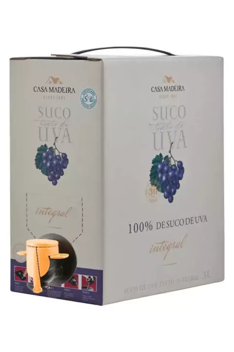 Casa Madeira Suco De Uva Integral Bag In Box 3000ml - comprar online