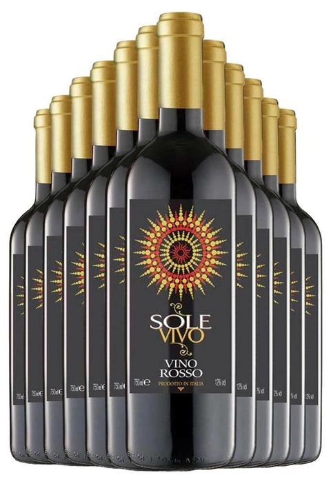 Vinho Caixa 12 Vinho Sole Vivo Rosso 750ml