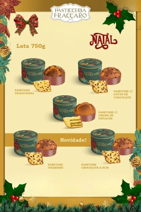 Imagem do Fraccaro Panetone Italiano Chocolate e Rum Lata 750gr