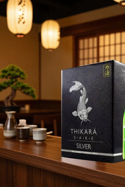 Saquê Thikara Silver Detalhe da Caixa