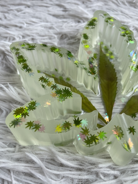 Folha G fluorescente glitter verde