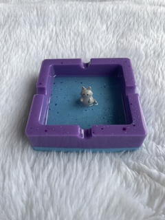 Cama do gatinho borda roxa