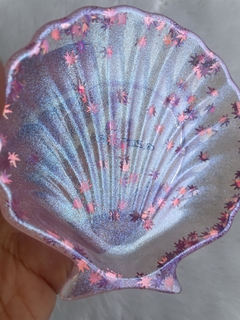 Concha pó magico e glitter de folinha rosa na internet