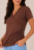 Blusa Gestante e Amamentação Transpassada Manguinha Marrom REF: NN6 - Loja de Roupas para Grávidas | secuida.mamãe 