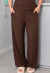 Calça Gestante Pantalona Canelada com Elástico e Bolso Marrom REF: CGPC1