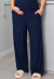 Calça Gestante Pantalona Canelada com Elástico e Bolso Marinho REF: CGPC1 - Loja de Roupas para Grávidas | secuida.mamãe 
