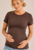 Blusa Gestante e Amamentação Sobreposta Manguinha Marrom REF: NN7 - loja online