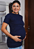 Blusa Gestante e Amamentação Transpassada Assimétrica Manguinha Azul Marinho REF: NB1 - Loja de Roupas para Grávidas | secuida.mamãe 