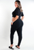 Conjunto de Blusinha e Calça com Regulagem e Bolso Preto REF: CMC1 - Loja de Roupas para Grávidas | secuida.mamãe 