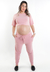 Conjunto de Blusinha e Calça com Regulagem e Bolso Rosé REF: CMC1 na internet