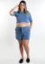 Conjunto de Blusinha e Short com Regulagem e Bolso Azul Danúbio REF: CMC2 - Loja de Roupas para Grávidas | secuida.mamãe 