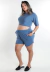 Conjunto de Blusinha e Short com Regulagem e Bolso Azul Danúbio REF: CMC2 na internet