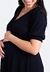 Vestido Godê Transpassado Gestante e Amamentação Preto REF: NN2