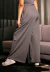 Calça Gestante Pantalona Canelada com Elástico e Bolso Grafite REF: CGPC1 - Loja de Roupas para Grávidas | secuida.mamãe 