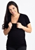 Blusa Gestante e Amamentação Transpassada Manguinha Preta REF: NN6 - comprar online