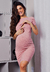 Vestido Amamentação Manga Curta Gestante e Pós Parto Rosé - REF: VGA4