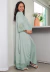 Kit Camisola Longa Gestante e Amamentação + Robe Longo Slim Line Detalhes em Renda Ciano | CRB2 - comprar online